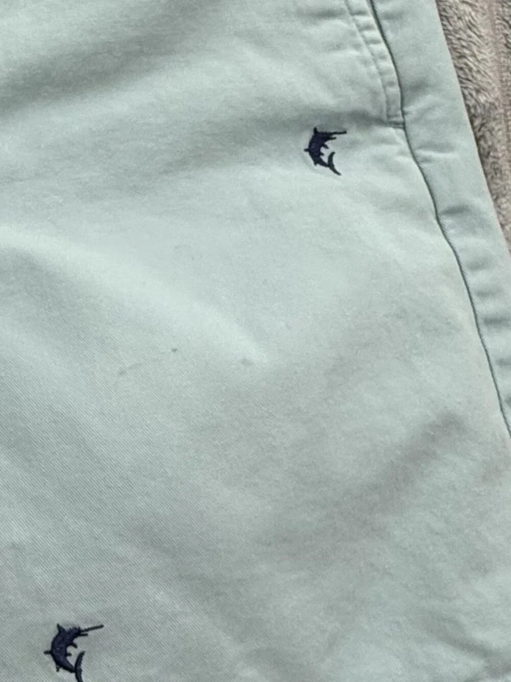 J.Crew Blue Marlin‎ Chino Shorts Mens 31 Teal Embroidered Coastal Preppy Summer